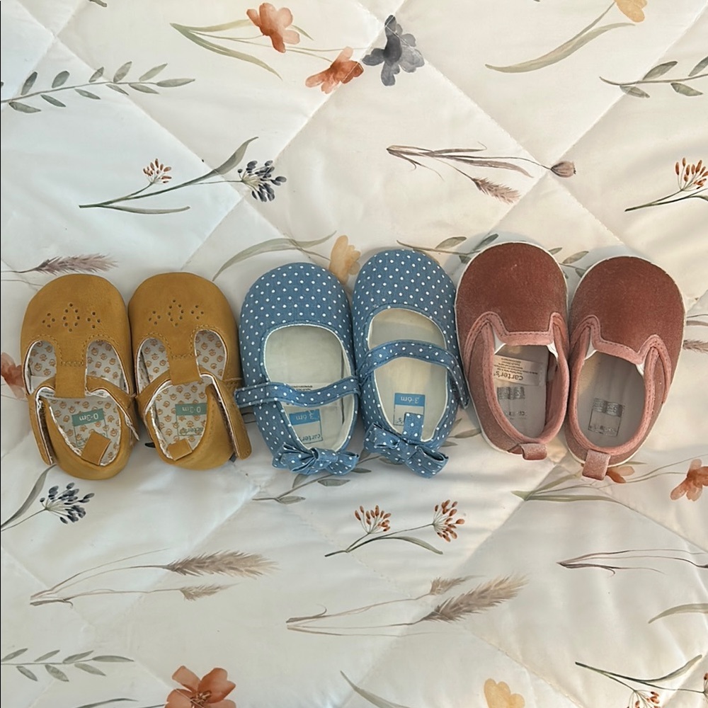 Carter's Baby Shoes Set - Mustard, Blue, and Pink
